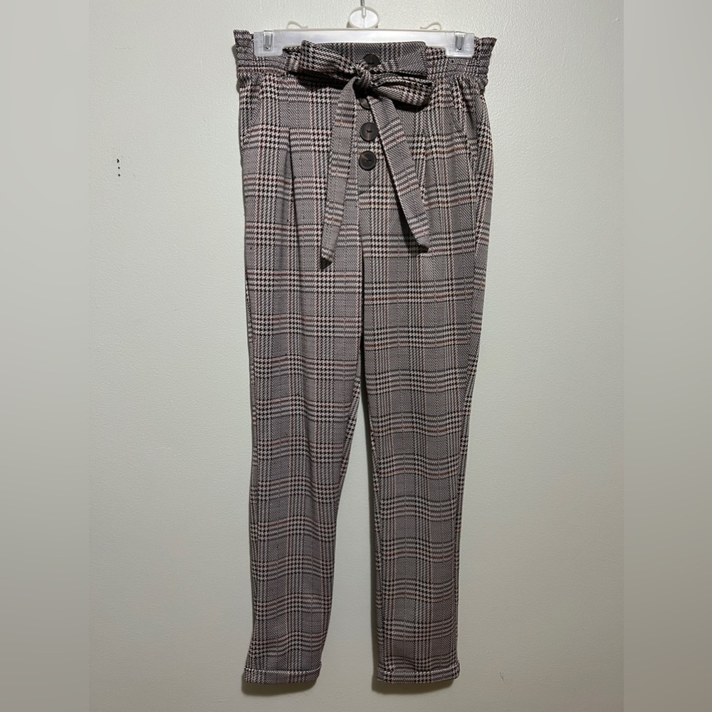 Jet brand long straight leg formal pants with waist belt.